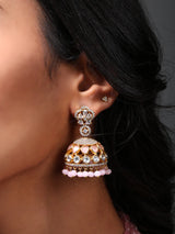 Kundan Radha Krishna Multi Strand Long Necklace Set with Earrings