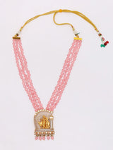 Kundan Radha Krishna Multi Strand Long Necklace Set with Earrings