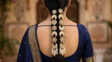 Kundan Studded Beaded Brass Hair Braid Choti Set of 2