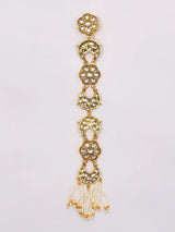 Kundan Studded Beaded Brass Hair Braid Choti Set of 2