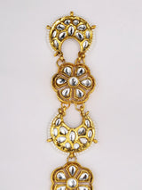 Kundan Studded Beaded Brass Hair Braid Choti Set of 2