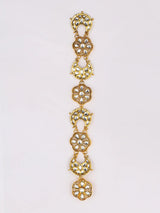 Kundan Studded Beaded Brass Hair Braid Choti Set of 2
