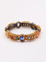 Multicolour Stone Studded Openable Copper Alloy Bangle