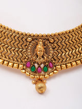 Lord Shiva Brass Choker Set with Earrings and Maang Tikka