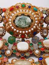 Padmavati Multi-Stone Studded Choker Necklace Set with Earrings