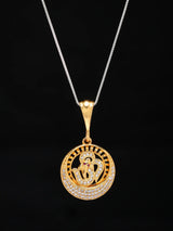 Stone Studded Om Brass Pendant