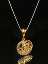 Stone Studded Om Brass Pendant