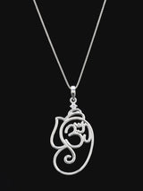 Om Ganesha Gold Finish Sterling Silver Pendant