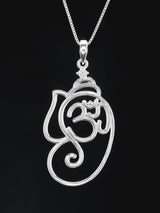 Om Ganesha Gold Finish Sterling Silver Pendant