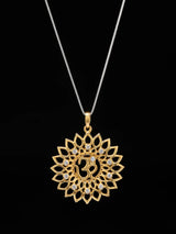 Om Mandala Sterling Silver Pendant with Cubic Zirconia