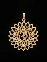 Om Mandala Sterling Silver Pendant with Cubic Zirconia
