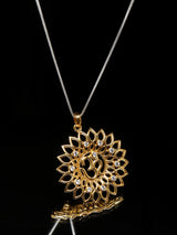 Om Mandala Sterling Silver Pendant with Cubic Zirconia