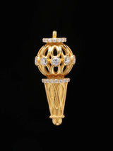 Hanuman Gada Sterling Silver Pendant with Cubic Zirconia