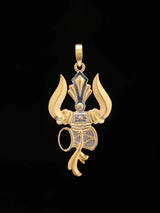 Trishul and Damru Sterling Silver Pendant