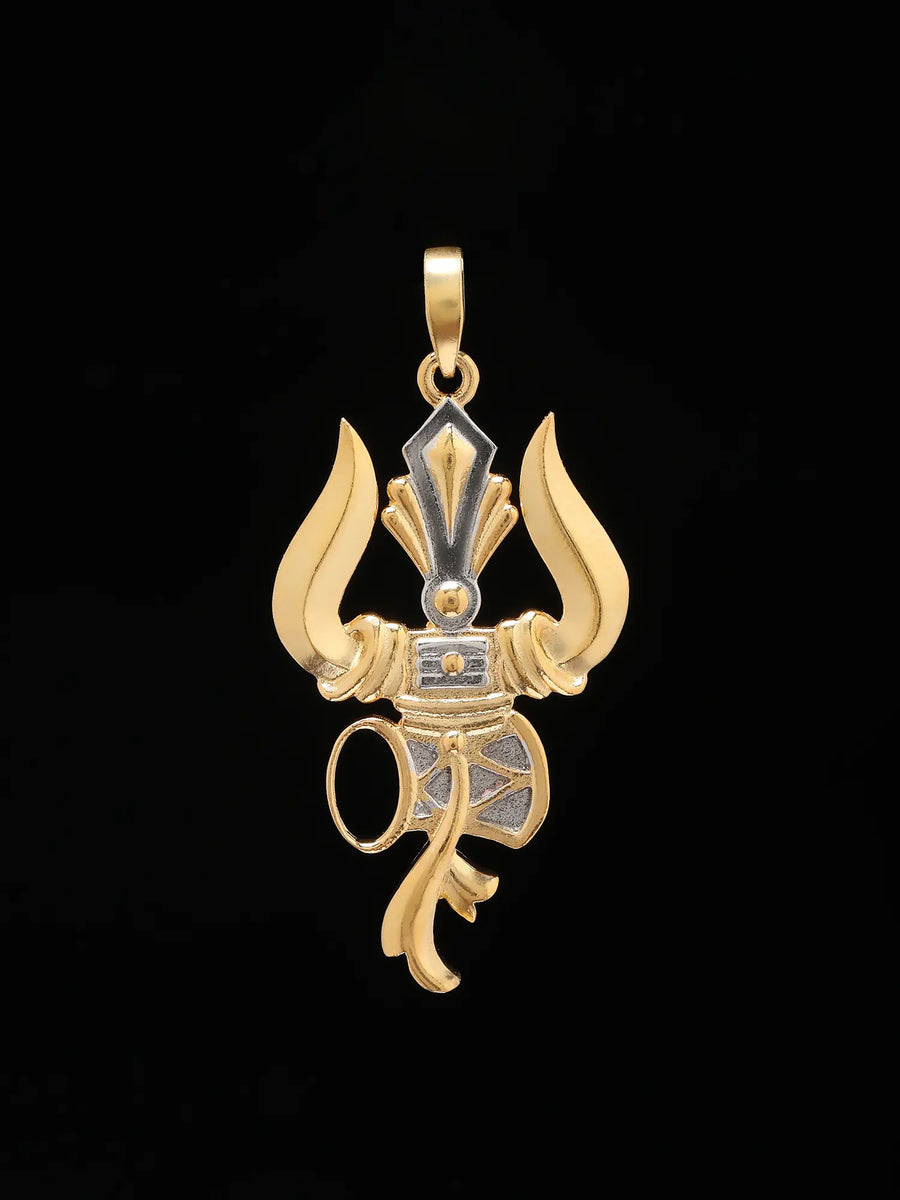Trishul and Damru Sterling Silver Pendant