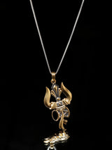 Trishul and Damru Sterling Silver Pendant