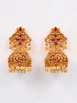 Goddess Lakshmi Temple Brass Necklace and Earrings Set