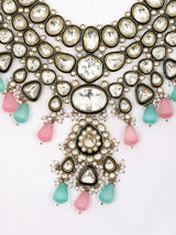 Kundan Three-Layer Necklace Set with Earrings and Maang Tikka