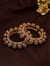 Rajwadi Copper Stone Studded Screw Openable Pair of Bangles