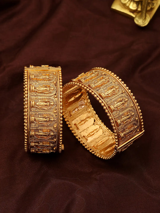 Lord Rama Motif Copper Pair of Bangles