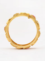Square Stone Studded Screw Openable Copper Pair of Bangles
