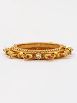 Elephant Motif Stone Studded Copper Pacheli Bangles Set of 2