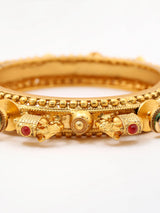 Elephant Motif Stone Studded Copper Pacheli Bangles Set of 2