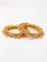 Elephant Motif Stone Studded Copper Pacheli Bangles Set of 2