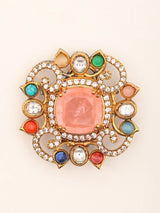 Square Multi Stone Studded Stud Earrings