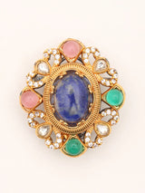 Victorian Antique Finish Pink and White Stone Studded Earrings