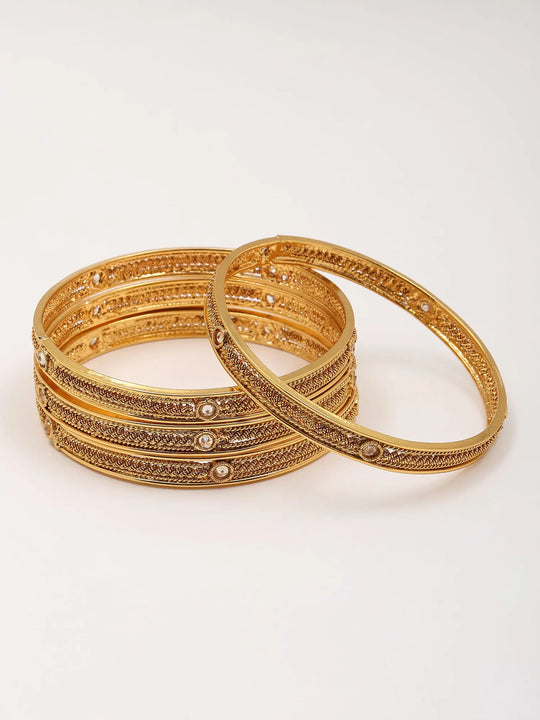 Stone Studded Copper Bangles Set of Four