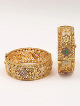 Copper Stone Studded Openable Pair of Bangles