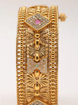 Copper Stone Studded Openable Pair of Bangles
