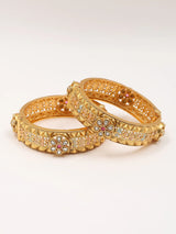 Floral Stoneset Openable Copper Bangles
