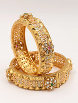 Floral Stoneset Openable Copper Bangles