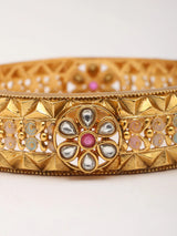 Floral Stoneset Openable Copper Bangles