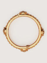 Floral Stoneset Openable Copper Bangles