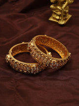 Floral Stoneset Openable Copper Bangles