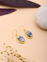 Dendritic Opal Gold Plated Sterling Silver Hook Earrings