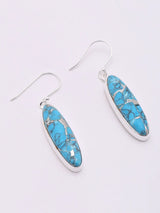 Tibetan Turquoise Sterling Silver Dangle Earrings