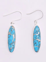 Tibetan Turquoise Sterling Silver Dangle Earrings