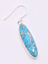 Tibetan Turquoise Sterling Silver Dangle Earrings