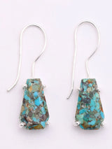 Mexican Copper Turquoise Sterling Silver Dangle Earrings