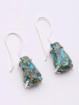 Mexican Copper Turquoise Sterling Silver Dangle Earrings