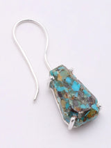 Mexican Copper Turquoise Sterling Silver Dangle Earrings