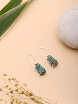 Mexican Copper Turquoise Sterling Silver Dangle Earrings