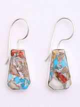 Oyster Copper Turquoise Sterling Silver Dangle Earrings