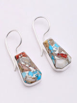 Oyster Copper Turquoise Sterling Silver Dangle Earrings