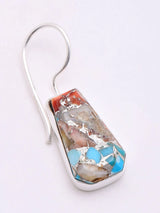 Oyster Copper Turquoise Sterling Silver Dangle Earrings