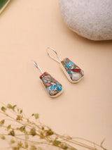 Oyster Copper Turquoise Sterling Silver Dangle Earrings